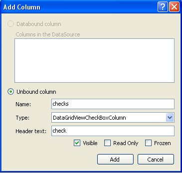 How to add check box in DataGridView in CSharp .NET