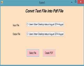 Convert Text Document to PDF File