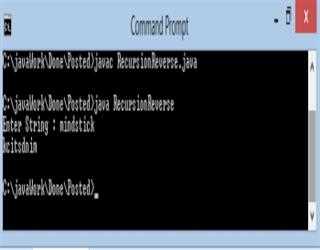 Reverse the string using recursion in java