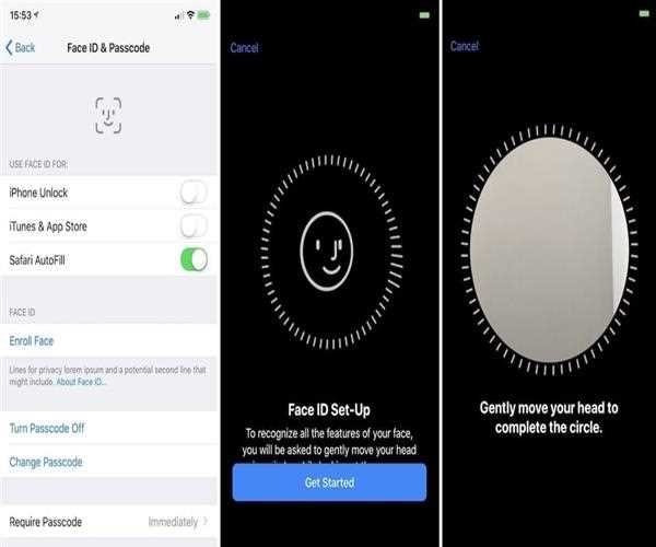 X Face id setting new parameters in mobile security