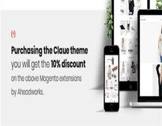 Enjoy 10% discount on best M2 extensions by Aheadworks when purchase Claue Theme