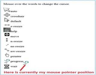 Cursor Properties in CSS3