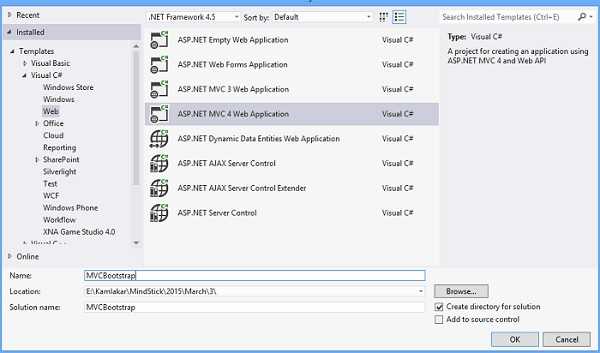 ASP.NET MVC 4 Bootstrap 3.3.2 in 2 Steps