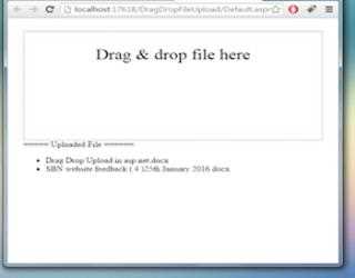 Upload Drag Drop file to the server in asp.net using ajax and handler