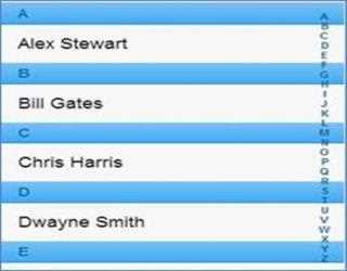 Index Bar in Sencha Touch