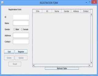 Simple Registration form using Java Swing - Step1