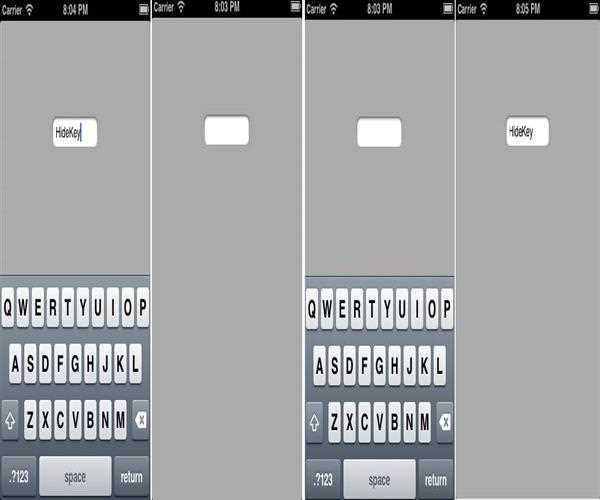 Sample on Hiding Keyboard in iOS