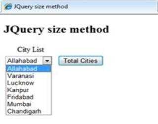 JQuery size method