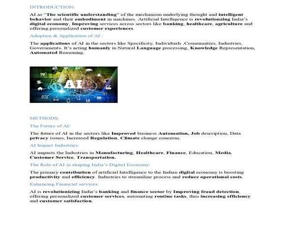 AI-Shaping the future of Indian Economy