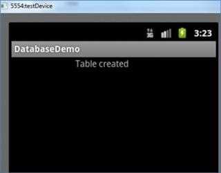Create Table in Android Database