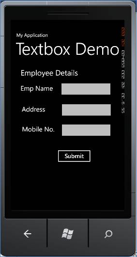 TextBox Control in Windows 7 Phone Development