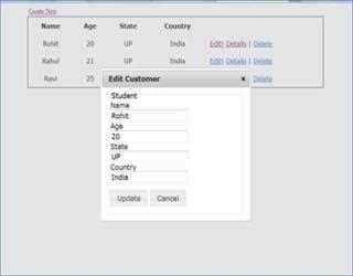 CRUD Operation Using Modal Dialog in ASP.NET MVC