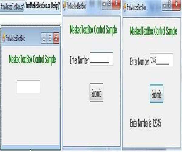 MaskedTextBox Control in C#.Net