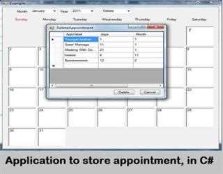 Application to store appointment, in C#