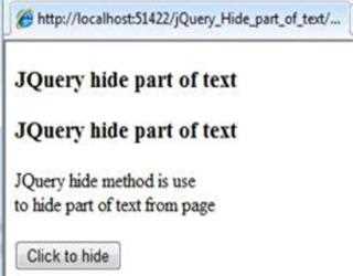 JQuery hide part of text