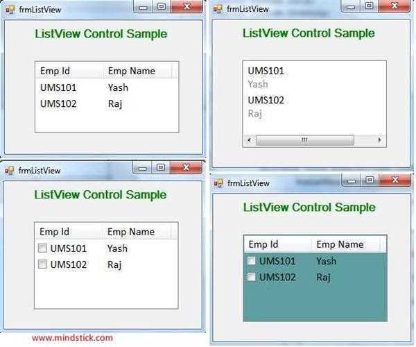 ListView Control in C#.Net