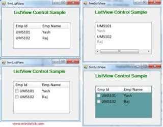 ListView Control in C#.Net