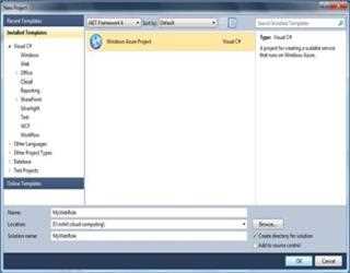 Create ASP.Net Web role in Windows Azure Application