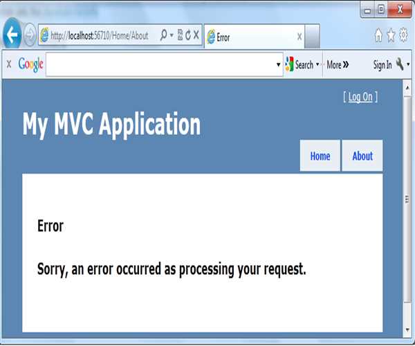 Exception Handling in ASP.NET MVC3 – MindStick