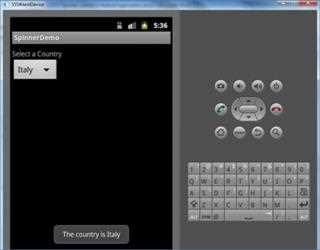 Spinner control in Android Application