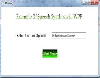 Example of SpeechSynthesizer class in WPF image