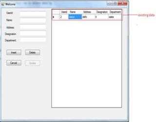 Insert, Update, Delete in DataGridView