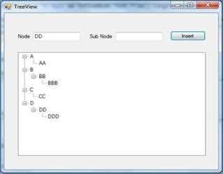 Node Insertion in TreeView control in C#