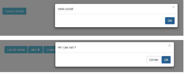 Use of Bootbox.js in bootstrap framework
