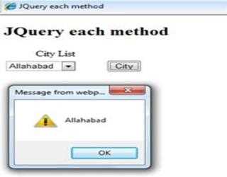 JQuery each method
