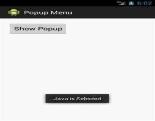 Show Simple Pop-up Menu in Android