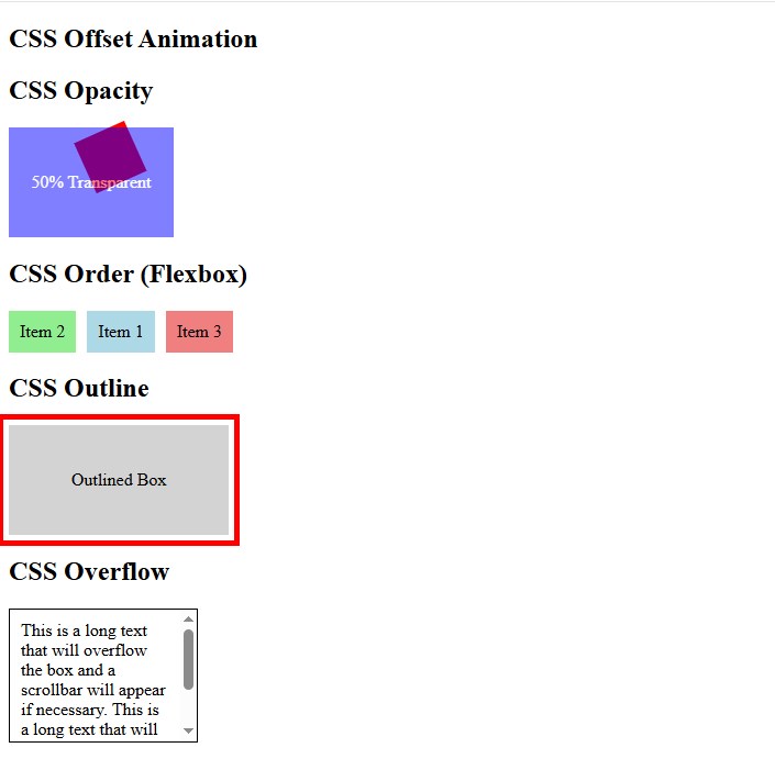 CSS Properties Explained: offset, opacity, order, outline, and overflow ...