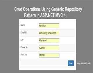 Crud Operations Using Generic Repository Pattern in ASP.NET MVC 4.