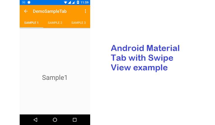 Android Material Tab with Swipe View example