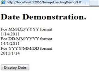Entering current date in existing html control by using java script
