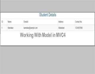 Working With Model in MVC4