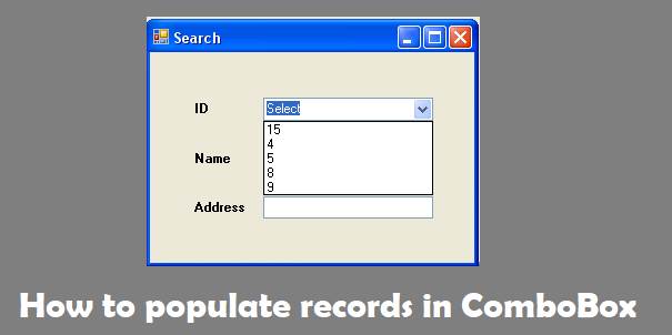 How to populate records in ComboBox