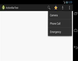Action Bar with menu in Android