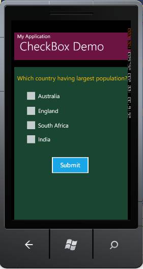 CheckBox control in Windows Phone 7 Development – MindStick
