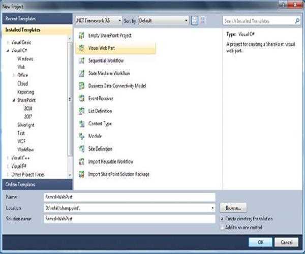 Create and Deploy Visual WebPart in SharePoint 2010