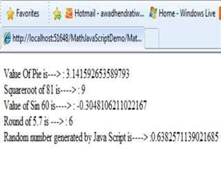 Using Math Object in Java Script