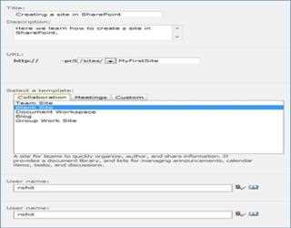 How to Create a Site in SharePoint 2010