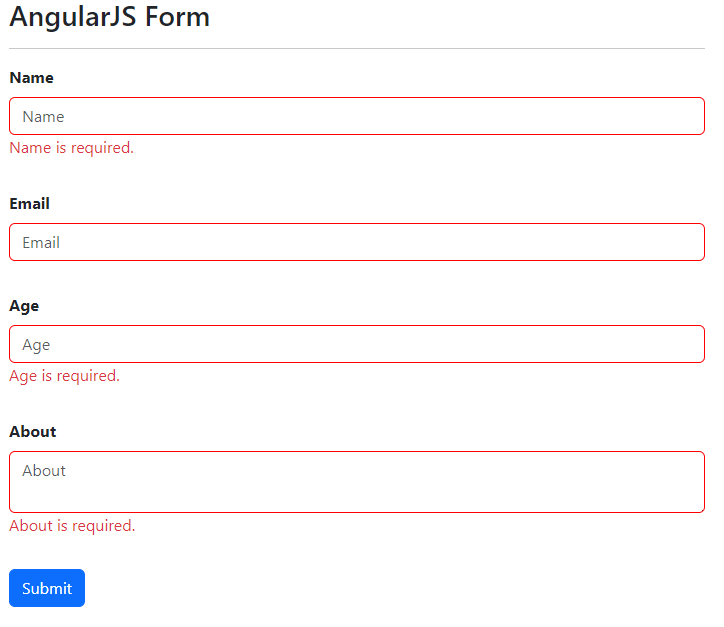 Form validation in AngularJS