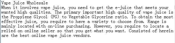 Vape Juice Wholesale