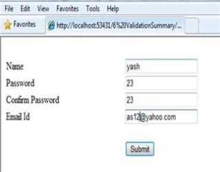ValidationSummary Control in ASP.Net
