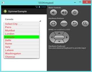 Spinner Control in Android