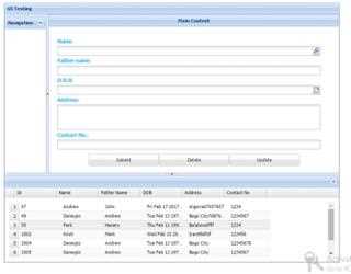 Crud Operation in Border Layout on Grid image