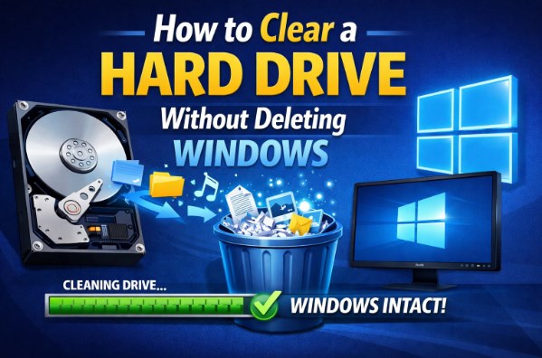 How to Clear a Hard Drive Without Deleting Windows?