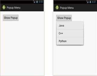 Show List View in Model pop-up on Button click in Andriod