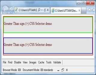 css greater than sign
