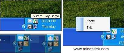 How to add a right click context menu to the tray icon